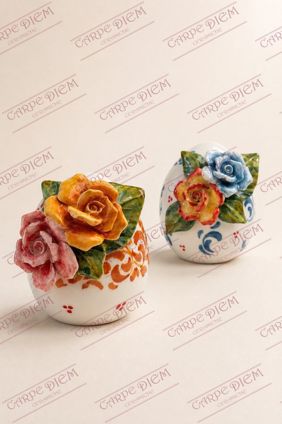 Uova di Pasqua con rose